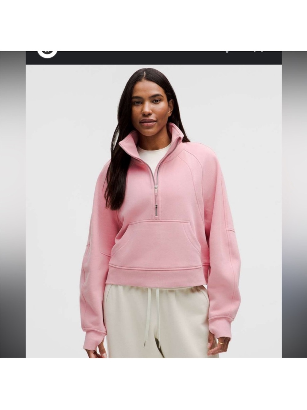 Lululemon Women's Half-Zip Funnel Neck Pullover - Pink size xs/s